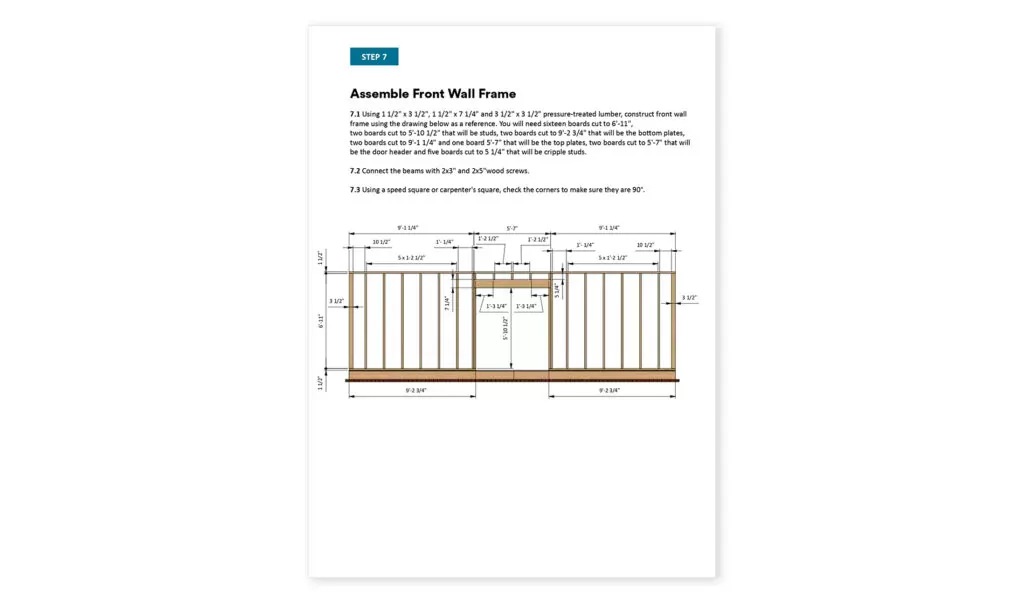 16x24 lean to storage shed front wall framing