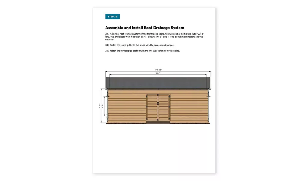16x24 lean to storage shed roof drainage