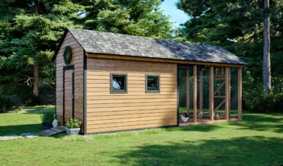 24x8 DIY Walk In Chicken Coop and Rund For 50 Chickens