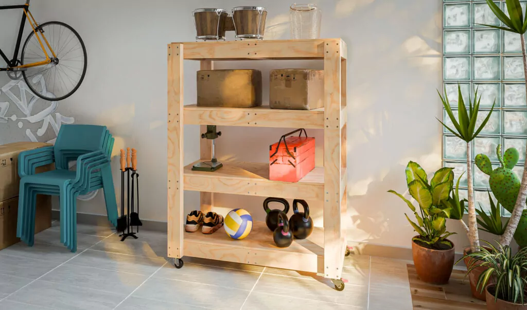 2x4 Movable Garage Shelves