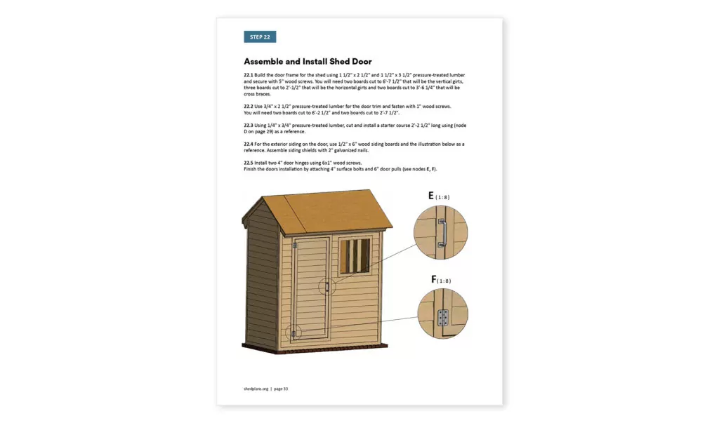4x8 gable storage shed door assembly1