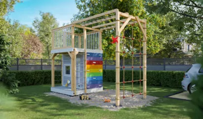 6x14 diy playhouse with climbing frame