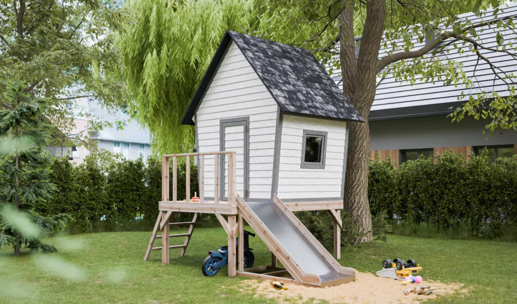 6x6 diy playhouse with slide design