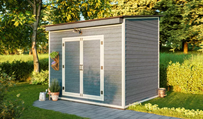 8x10 lean to double door storage shed
