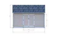 8x16 gable storage shed front side