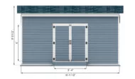 8x16 storage shed front side