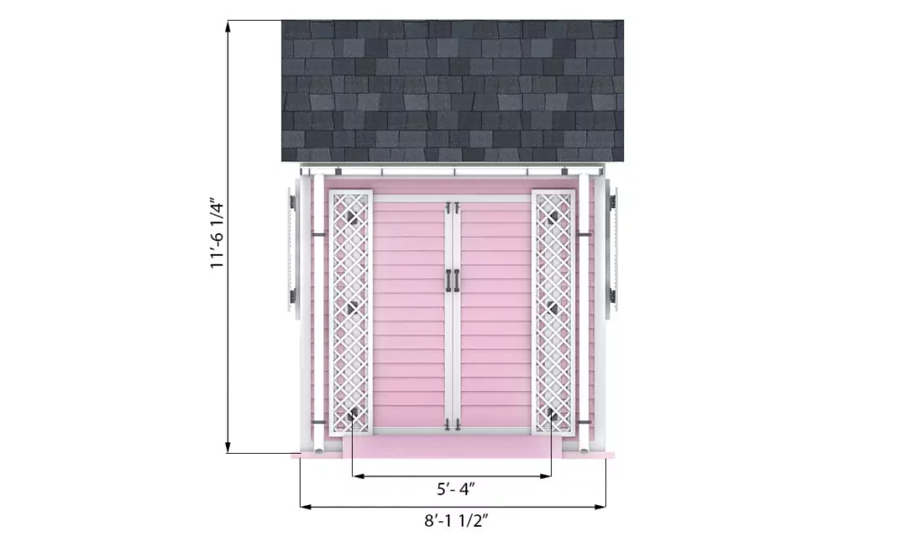 8x8 garden shed front side