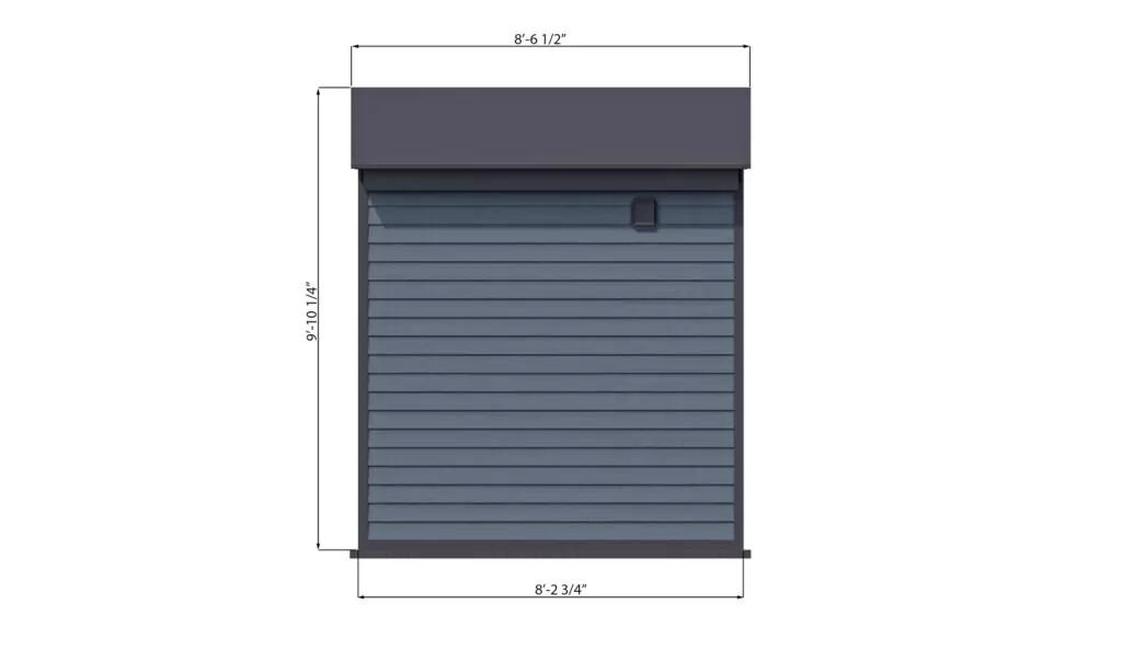 8x8 storage shed back side