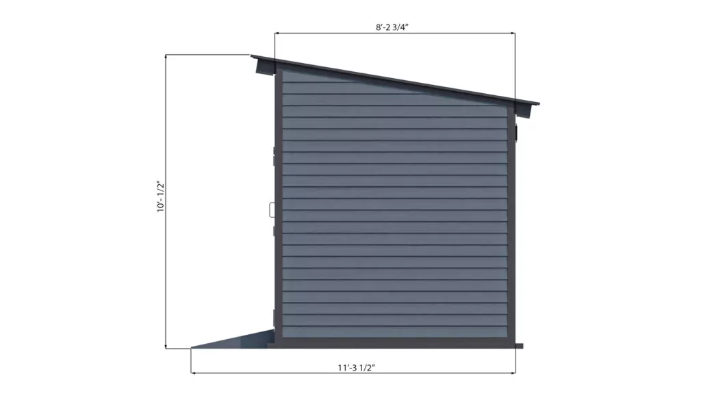 8x8 storage shed right side