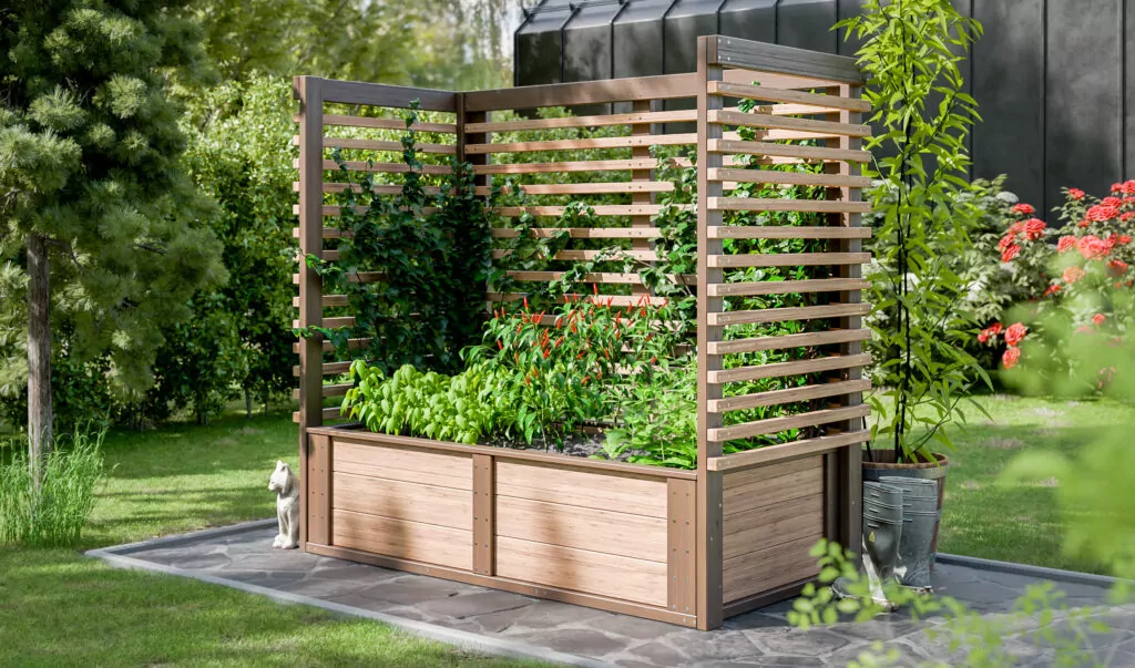 diy raised garden bed with trellis
