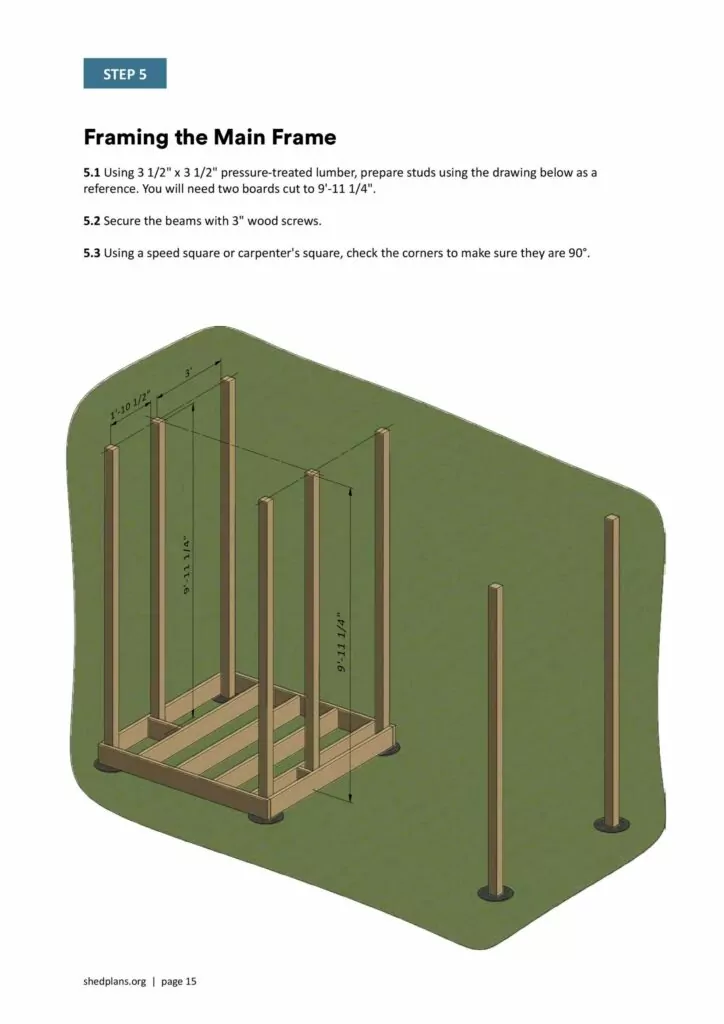 6x14 DIY Playhouse Plans Install Main Frame Assembly