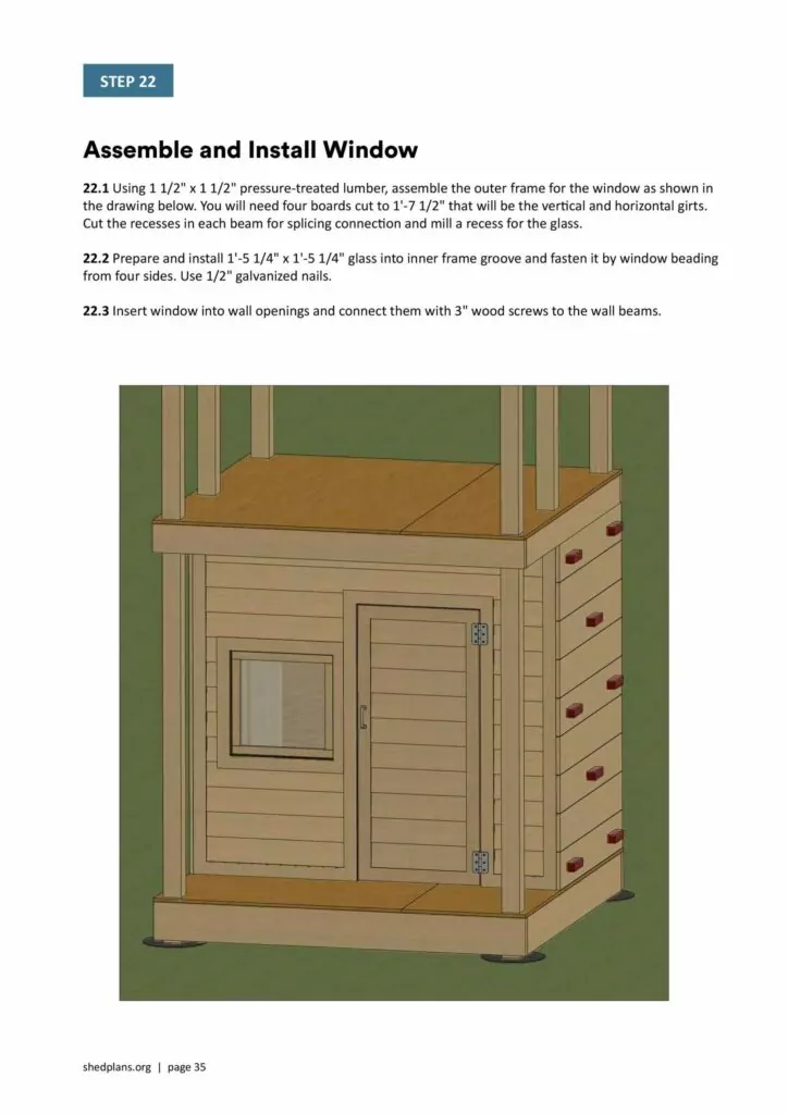 6x14 DIY Playhouse Plans Install Window Assembly