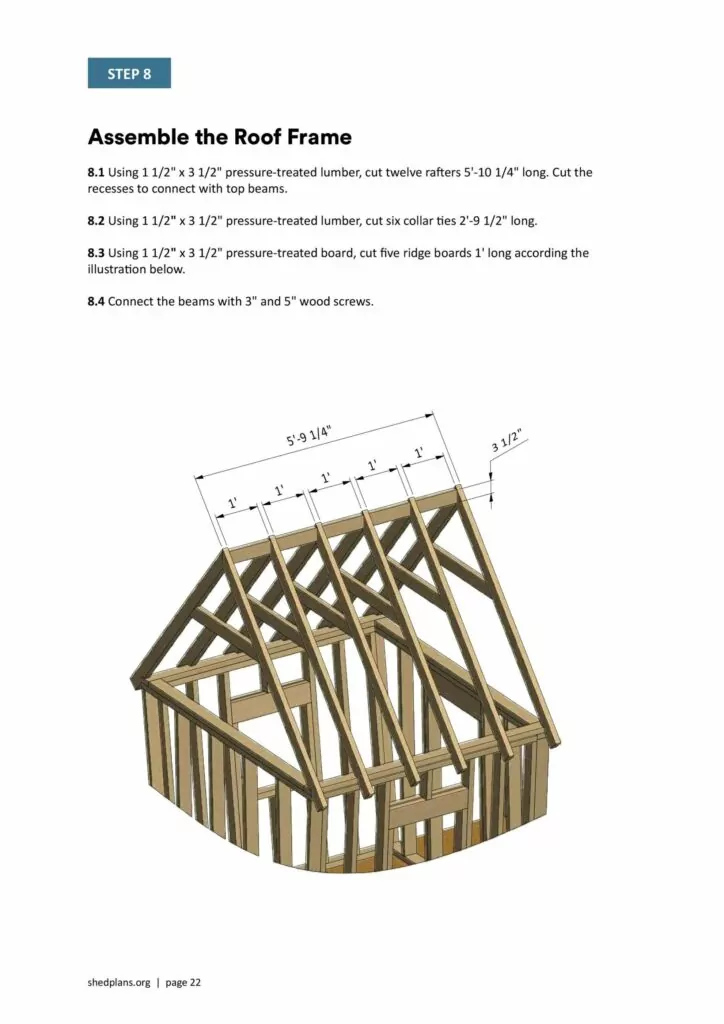 6x6 DIY Playhouse Plans roof Frame Assembly