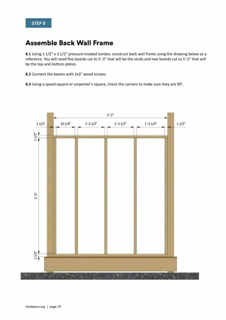 6x14 DIY Playhouse Plans Install Wall Frame Assembly