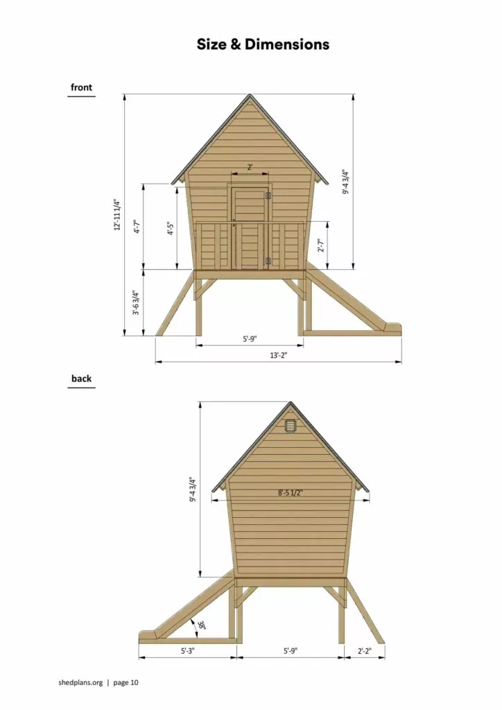 6x6 DIY Playhouse Plans Size and Dimensions