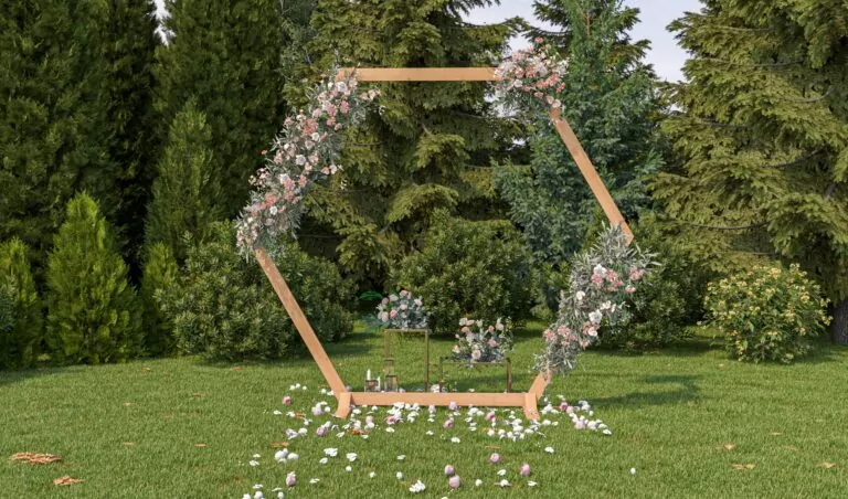 DIY Hexagon Frame Wedding Arch Plans for Wedding Decoration