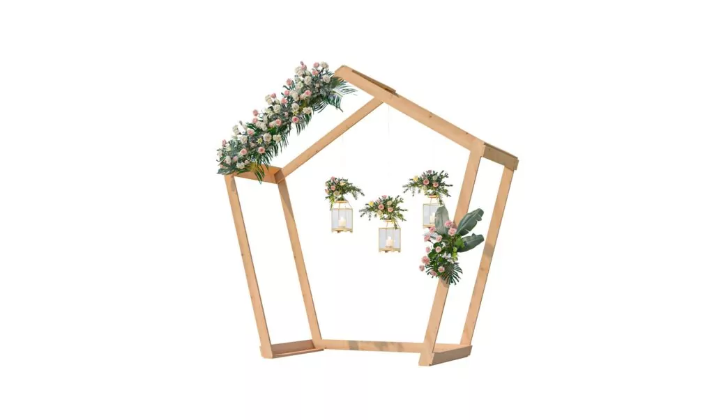DIY Pentagon Frame Wedding Arch Plans for Wedding Decoration