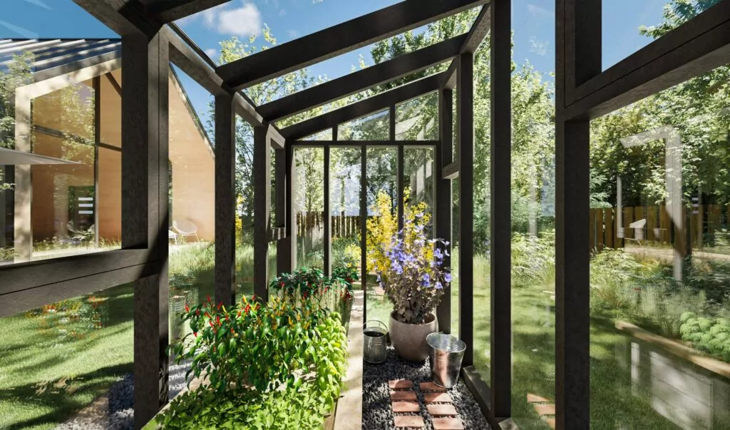 6x8 DIY Greenhouse With Raised Garden Beds