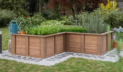 L shaped raised garden bed