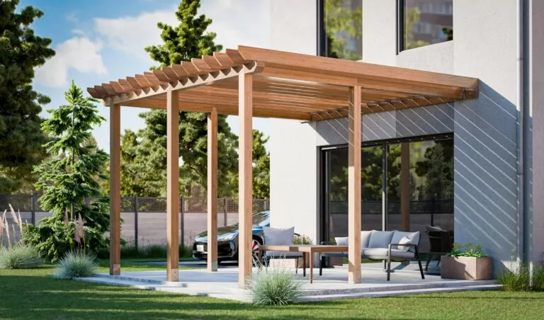 16x16 Attached To House Pergola Plans