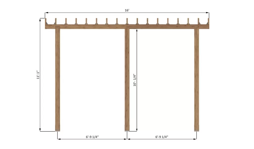 16x16 Attached To House Pergola Plans