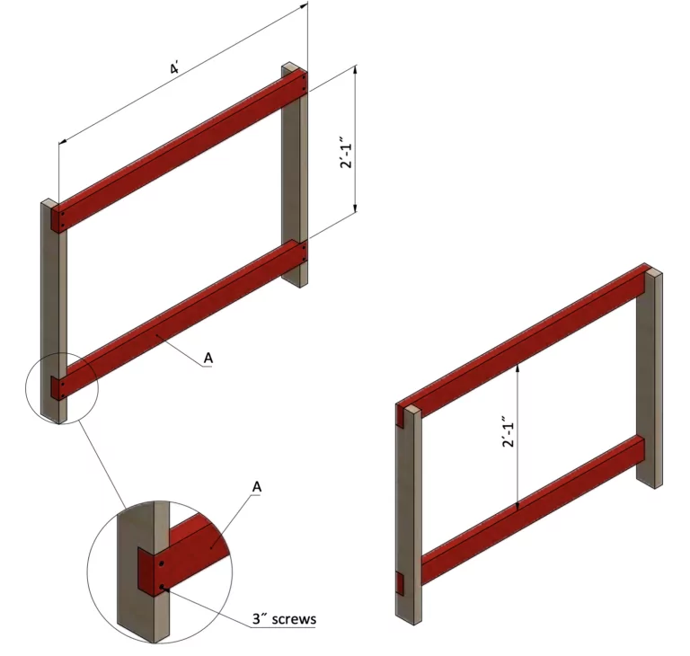 Assembling the main frame of the workbench