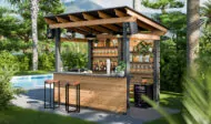4x12 lean to modern patio bar