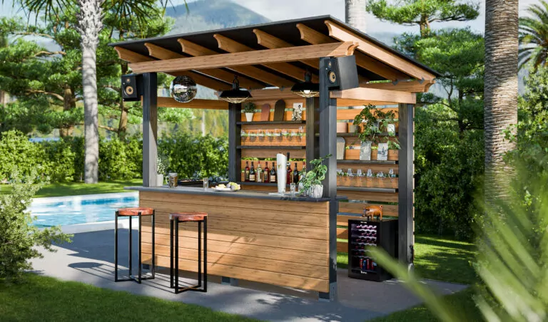 4x12 lean to modern patio bar
