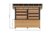 4x12 lean to outdoor bar front side dimensions