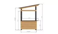 4x12 lean to outdoor bar left side dimensions