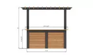 4x8 outdoor bar front side dimensions