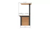4x8 outdoor bar right side dimensions