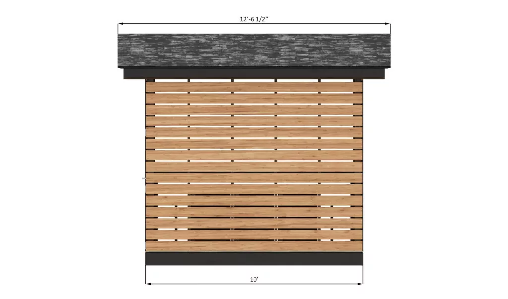 8x10 outdoor bar back side dimensions