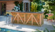 4x10 wooden outdoor bar