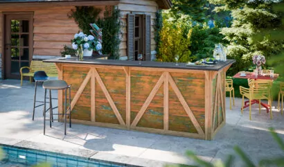 4x10 wooden outdoor bar