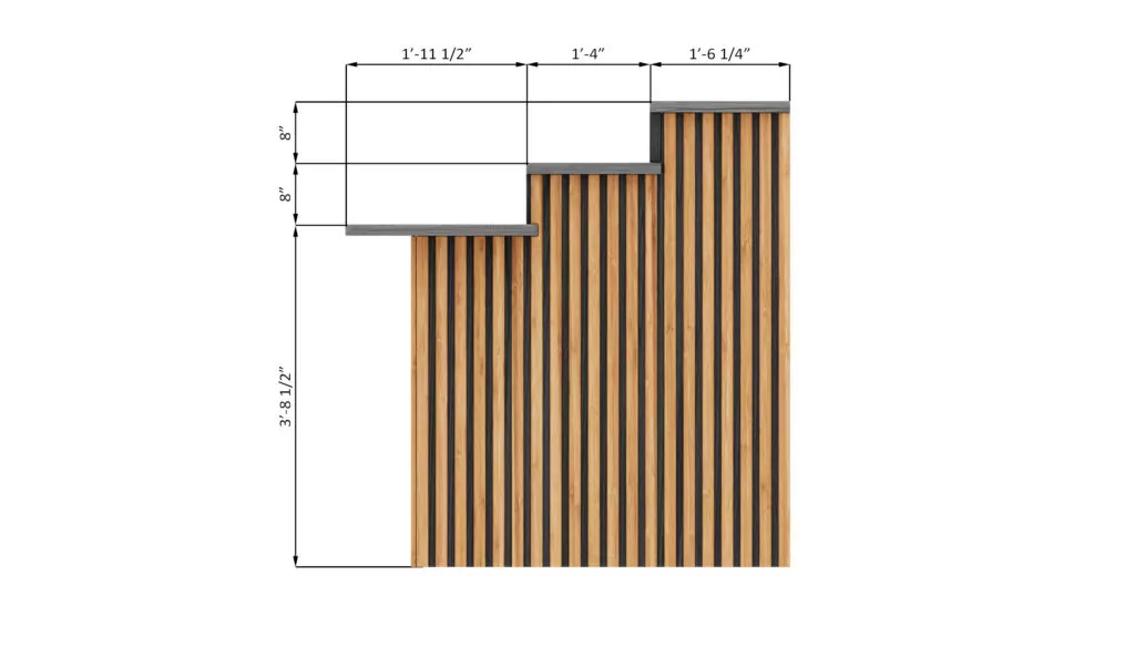4x8 outdoor garden bar left side dimensions