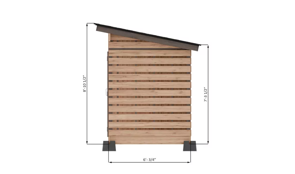 6x12 firewood shed left side dimensions