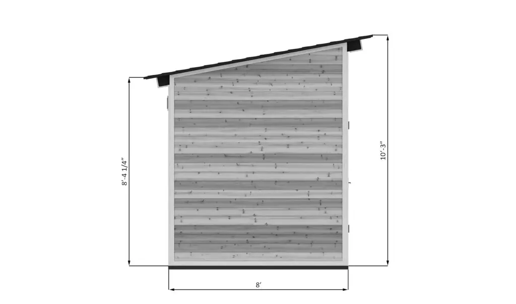 8x8-small-she-shed-left-side-dimensions