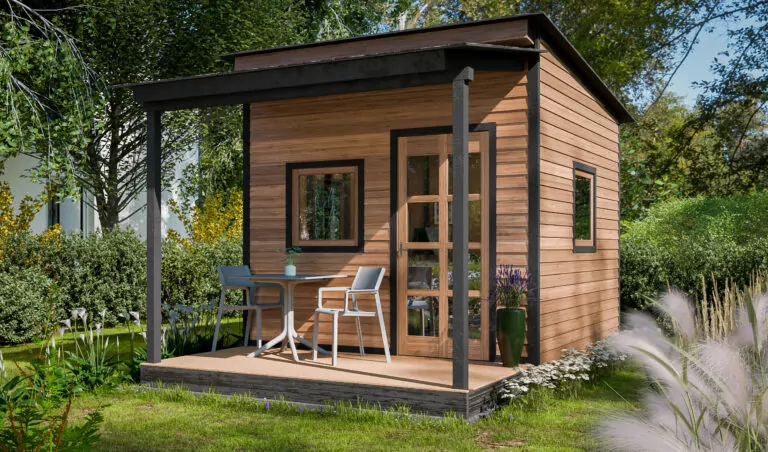 She shed with porch design