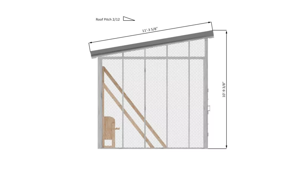 10x30-walk-in-chicken-run-right-side-dimensions