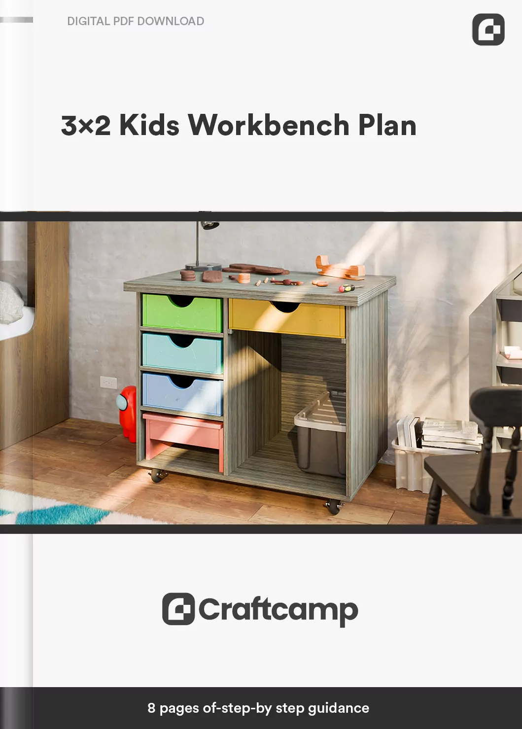 Kids Workbench Plans with Drawers - Craftcamp™